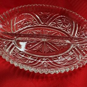 Vintage Anchor Hocking Stars and Bars Divided Relish Dish